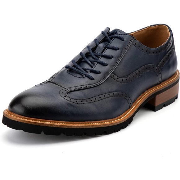 Men\'s Blue Oxfords Luxury Business Casual Shoes Men\'s Lace-up Fashion Shoes